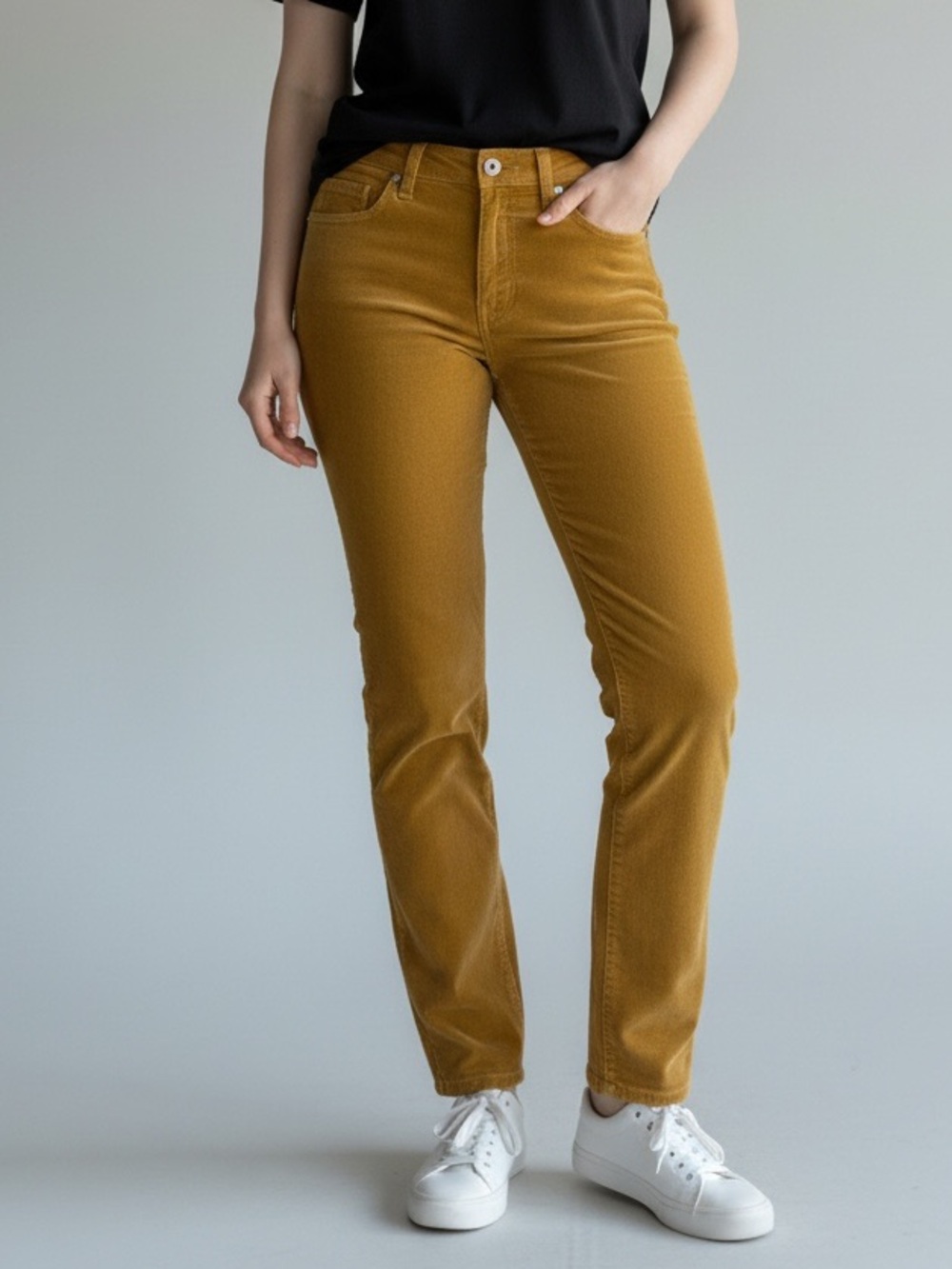 Women's Mustard Skinny Corduroy Pants